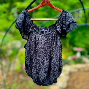 Abercrombie and Fitch lace off the shoulder ruffle shirt